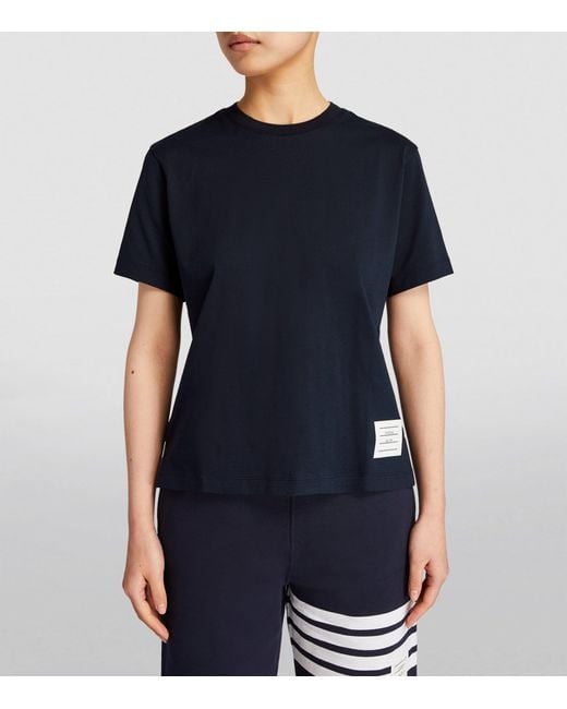 Thom Browne Blue Name Patch T-Shirt
