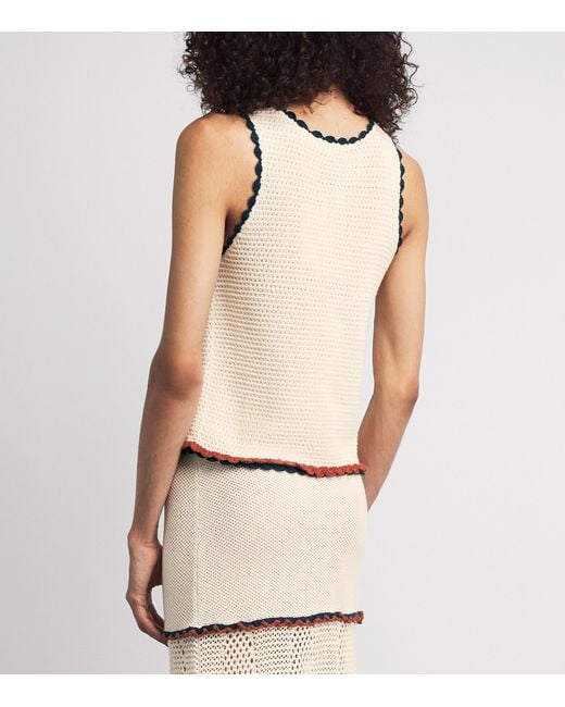 Escvdo Natural Crochet Santos Top