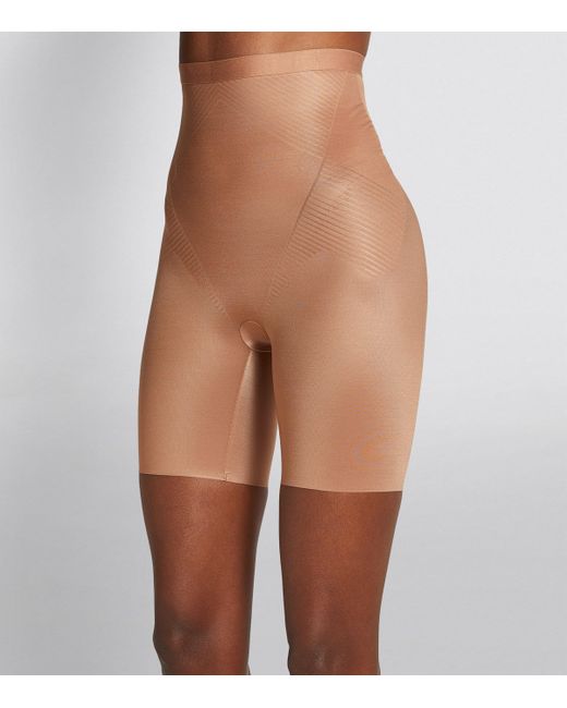Spanx Brown Shape Invisible High-Waist Mid-Thigh Shorts