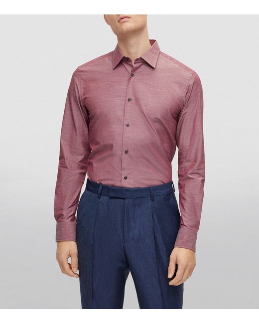 Boss Purple Organic Cotton Shirt for men