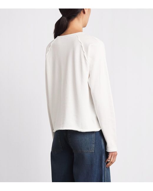ME+EM White Organic Cotton Raw Edge Sweatshirt