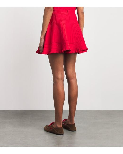 Maje Red Knitted Mini Skirt