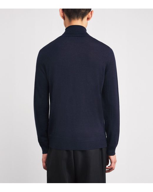 Barena Blue Wool Rollneck Sweatshirt for men