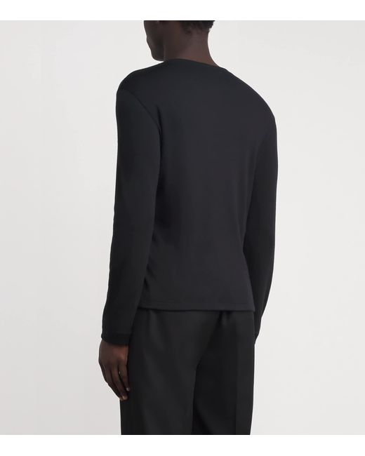 Giorgio Armani Black Cashmere Crew-Neck Sweater for men