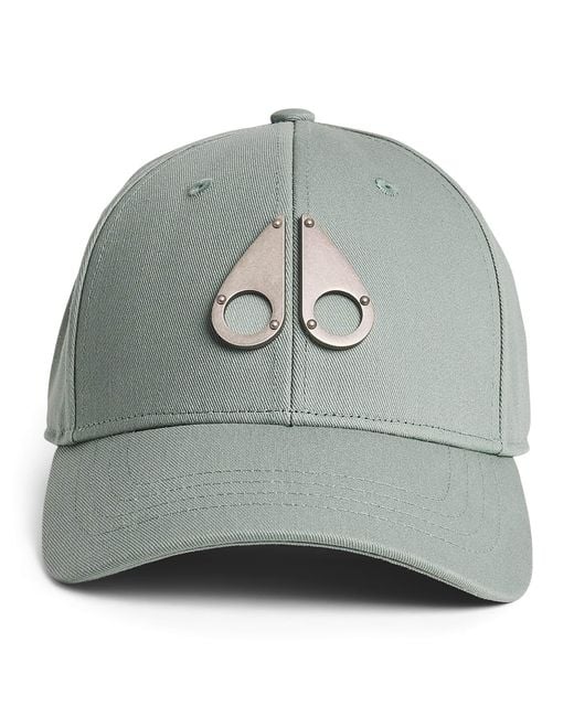 Moose Knuckles Gray Cotton Logo Baseball Cap for men