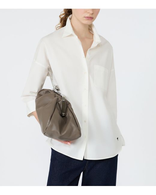 Weekend by Maxmara White Cotton Cropped Sleeve Shirt