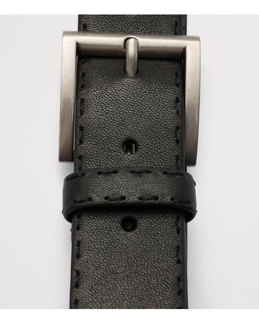 Prada Black Leather Antiqued Belt for men