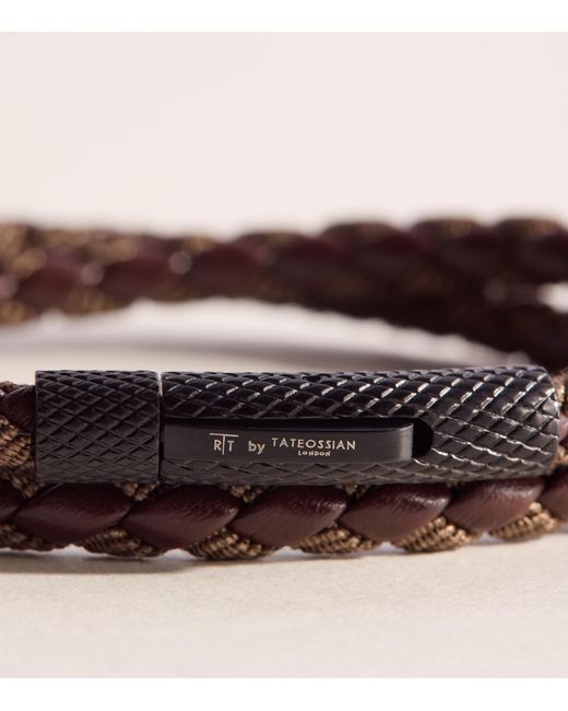 Tateossian Brown Leather Chelsea Bracelet for men
