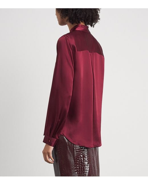 L'Agence Red Silk Tyler Blouse