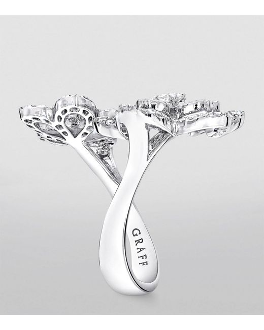 Graff White Gold And Diamond Wild Flower Ring (one Size)