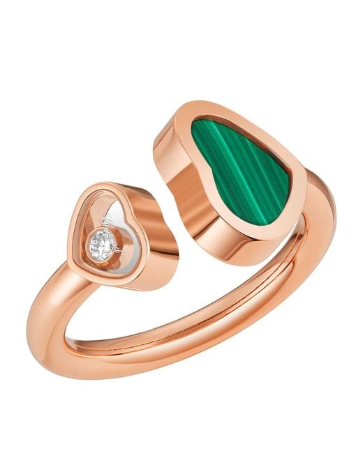 Chopard Metallic And Diamond Happy Hearts Ring