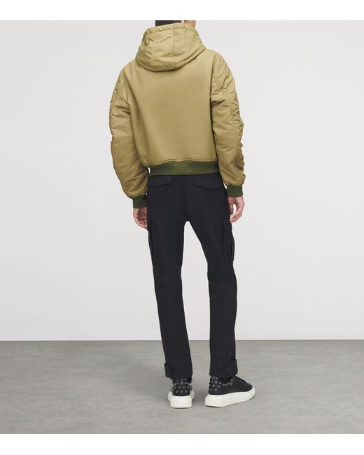 McQueen Green Logo Appliqué Bomber Jacket for men