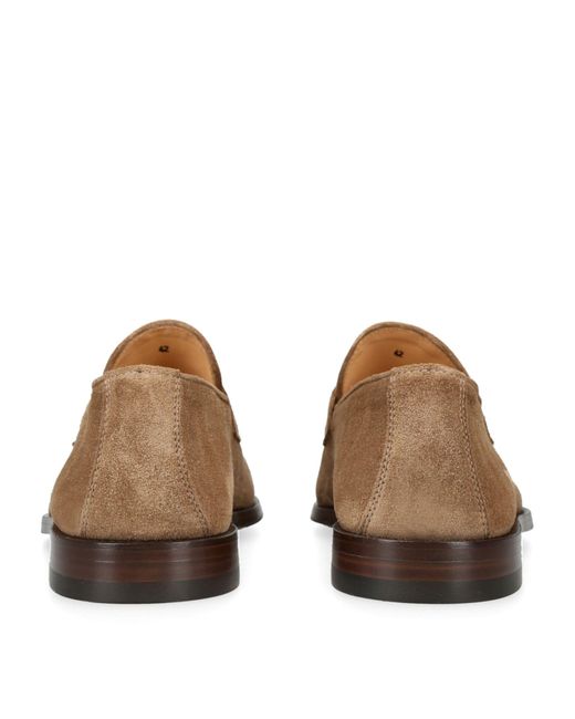 Brunello Cucinelli Natural Suede Penny Loafers for men