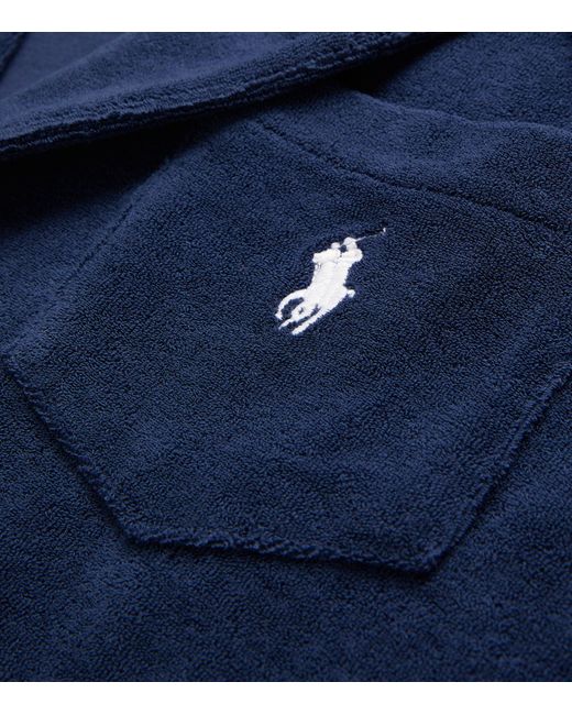 Polo Ralph Lauren Blue Terry Towelling Polo Shirt for men