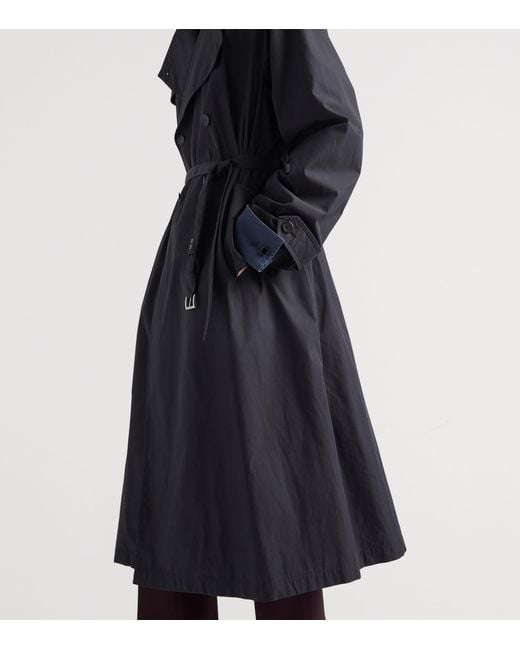 Prada Blue Cotton-Blend Collarless Trench Coat for men