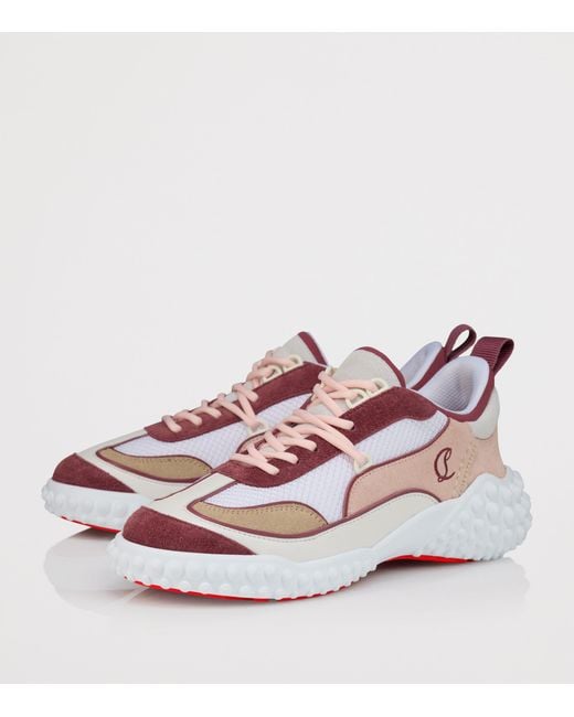 Christian Louboutin Pink Mara Embroidered Sneakers