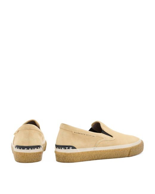 AllSaints Natural Suede Navaho Slip-on Sneakers for men