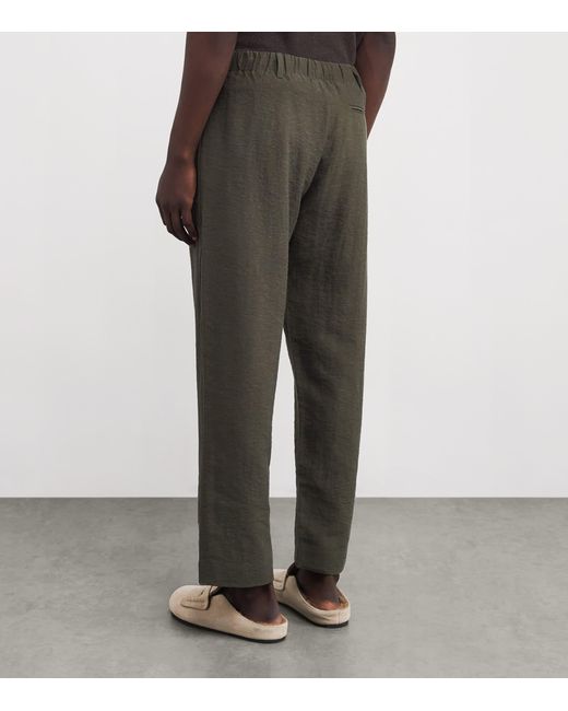 Commas Gray Wide-Leg Pleated Resort Trousers for men
