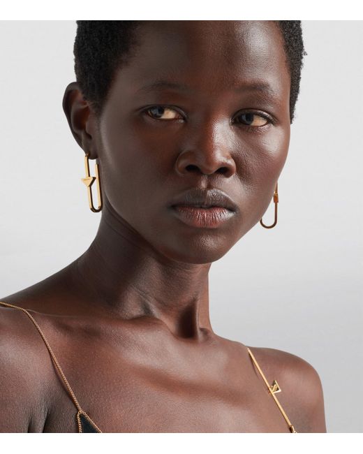 Prada White Triangle Hoop Earrings