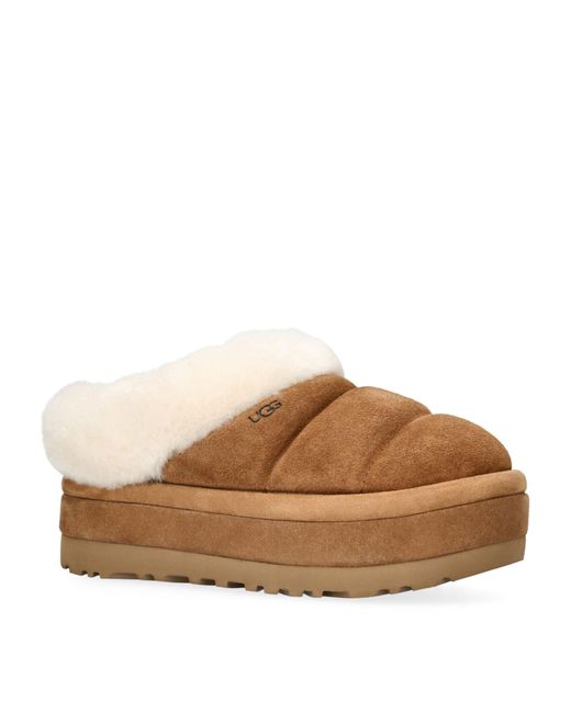 Ugg Brown Tazzlita Logo-embroidered Suede Slippers