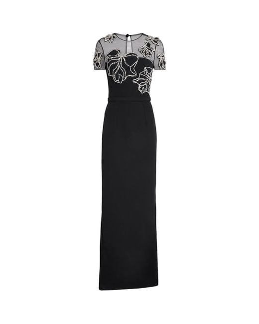 Safiyaa Black Crepe Embellished Solani Gown
