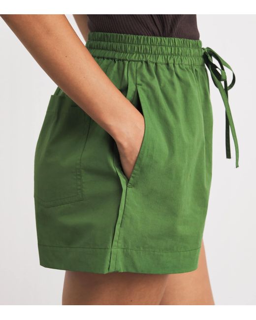 Matteau Green Organic Cotton Drawstring Shorts