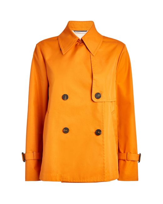 Max Mara Orange Biglia Short Trench Coat