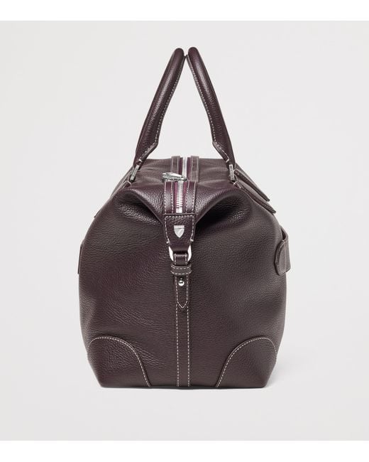 Aspinal Brown Leather Hudson Flight Bag