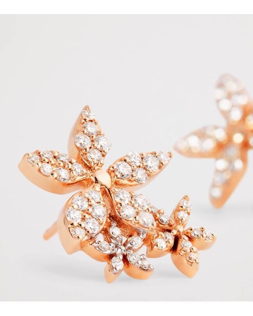 BeeGoddess Metallic And Diamond Apple Seed Stud Earrings