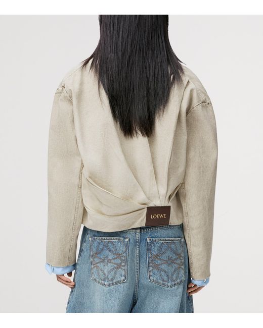 Loewe Gray Cotton Draped Jacket
