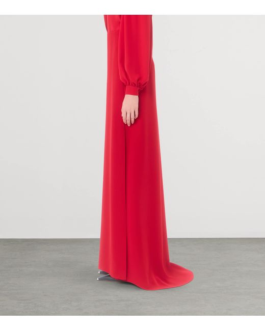 Valentino Red Silk Maxi Skirt