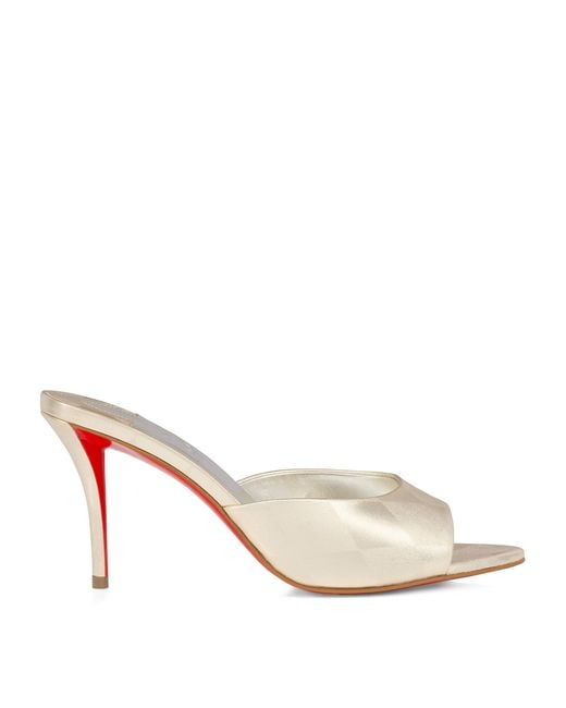 Christian Louboutin Natural Miss Z Laminated Nappa Leather Mules 80