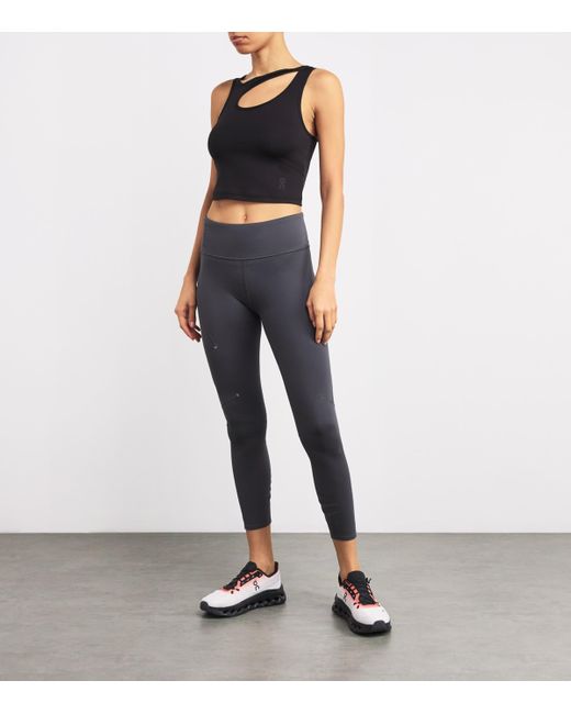 On Shoes Black Studio Cut-Out Crop Top