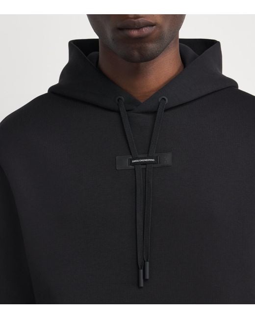 On Shoes Black Cott-Blend Focus Tech Hoodie for men