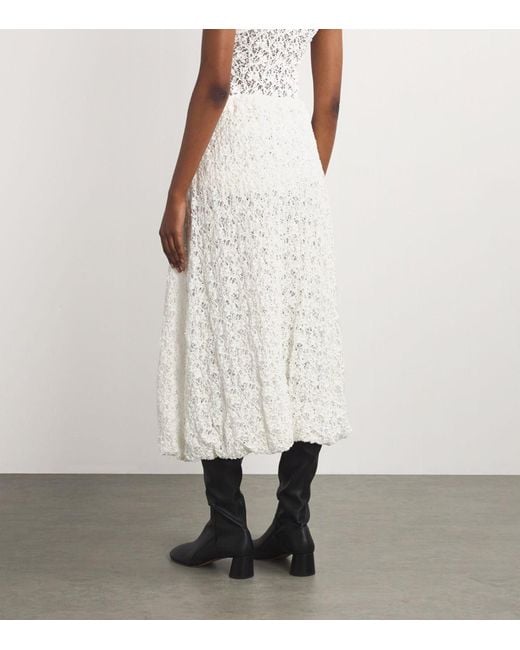 Jil Sander White Lace Balloon Skirt