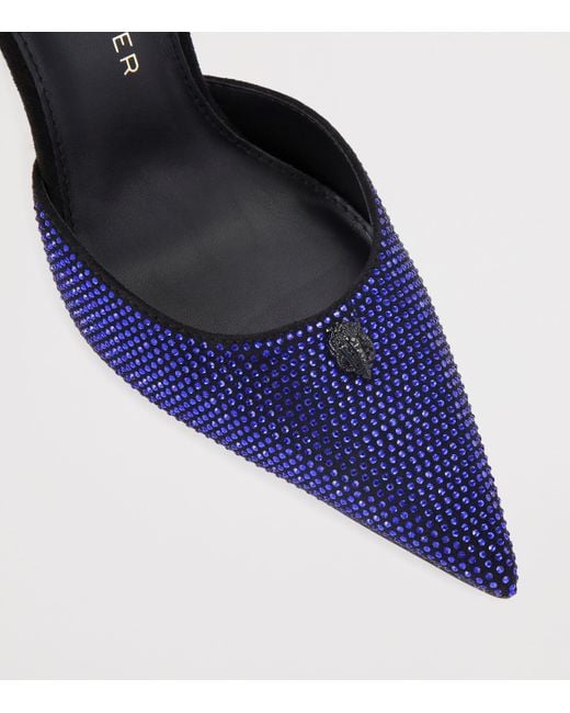 Kurt Geiger Blue Embellished Ankle Strap Heels 105