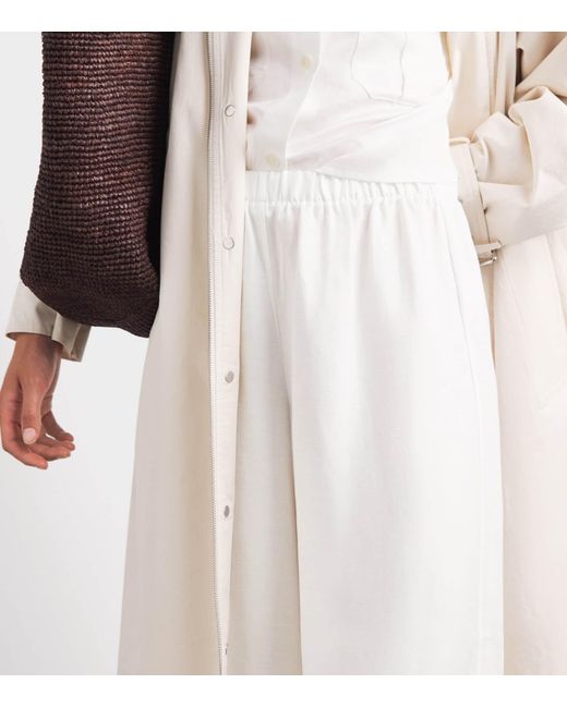 Anine Bing White Wide-Leg Rosyln Trousers