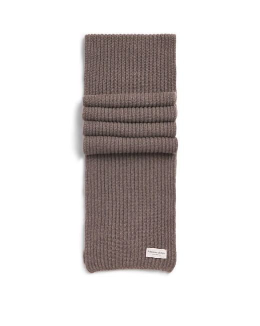 Johnstons Brown Cashmere Lovat Ribbed Scarf for men