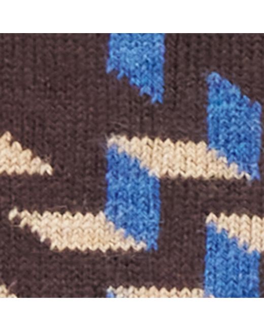 Doré Doré Blue Cotton Patterned Socks for men