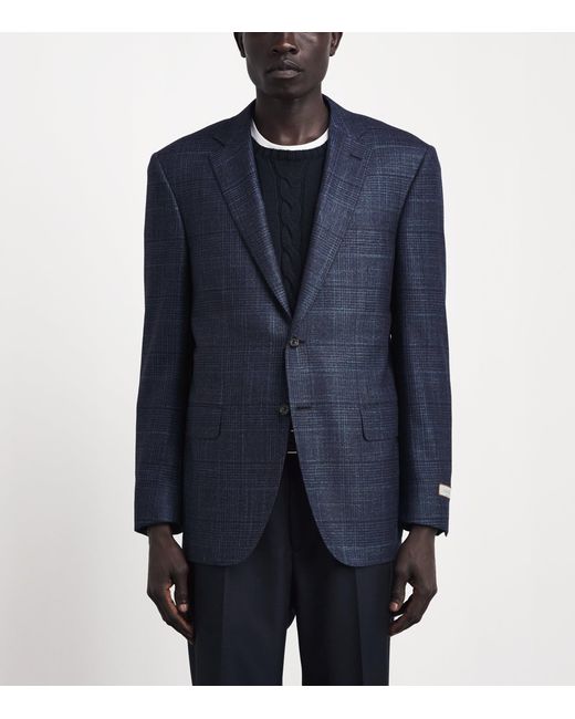 Canali Blue Wool-Cashmere-Silk Blazer for men
