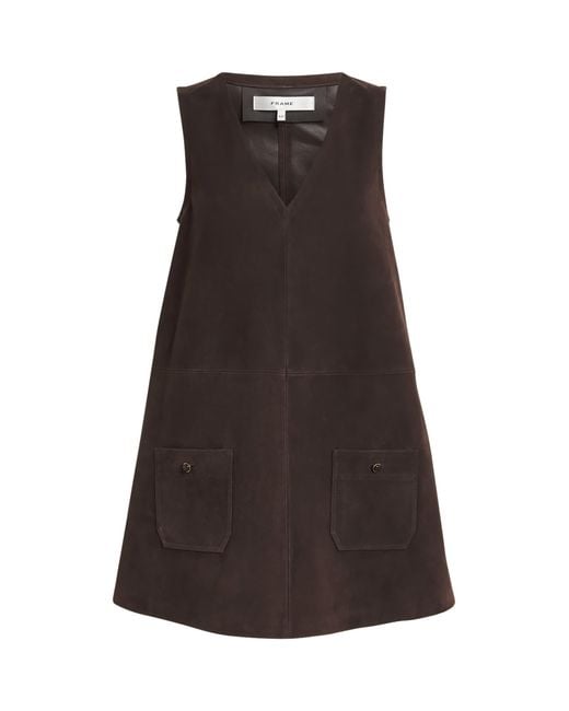 FRAME Brown Suede Safari Tent Mini Dress