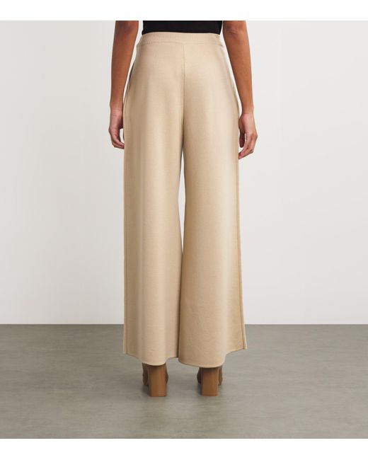 Max Mara Natural Virgin Wool Knitted Trousers