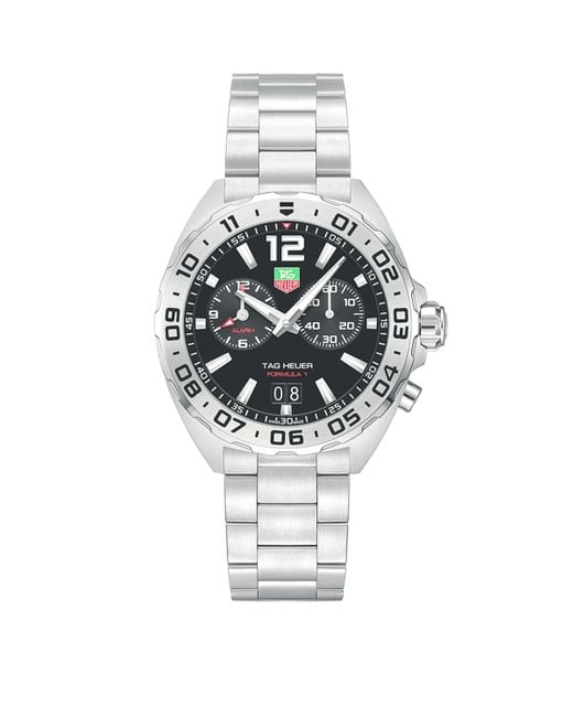 Tag Heuer White Stainless Steel Formula 1 Alarm Quartz Watch for men