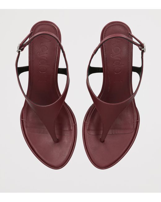 Aeyde Brown Leather Roose Wedge Sandals 55
