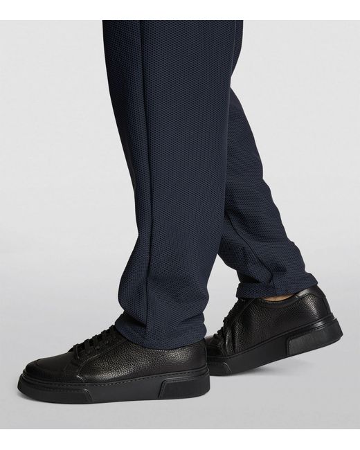 Giorgio Armani Black Leather Low-top Sneakers for men