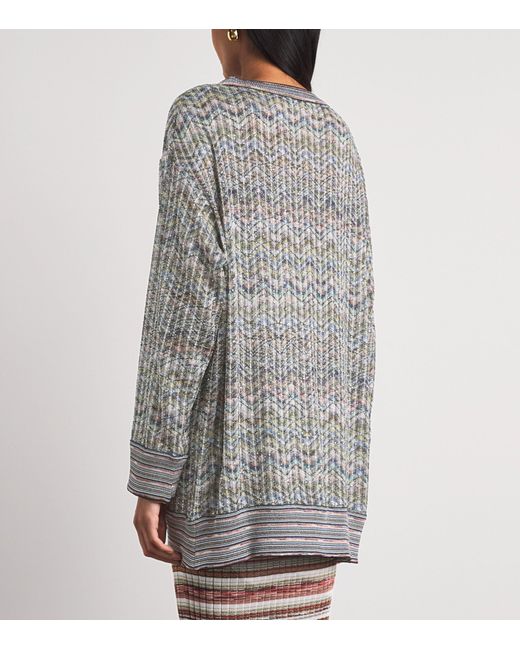 Missoni Gray Zigzag Sequinned Cardigan