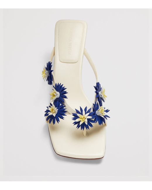 Bottega Veneta White Lambskin Embellished Thong Sandals 50