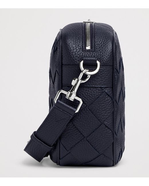 Bottega Veneta Blue Leather Intrecciato Camera Bag for men