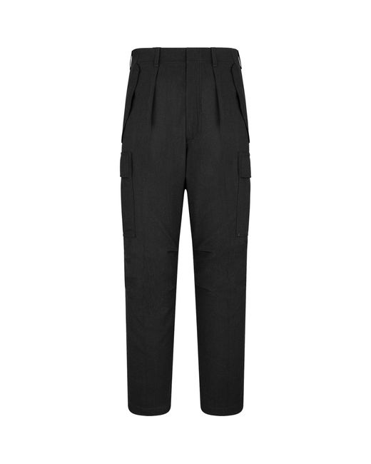 Tom Ford Black Virgin Wool-Blend Cargo Trousers for men