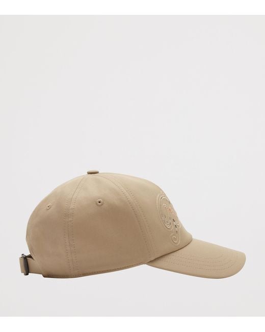 Burberry Natural Cotton Gabardine Cursive Logo Cap for men